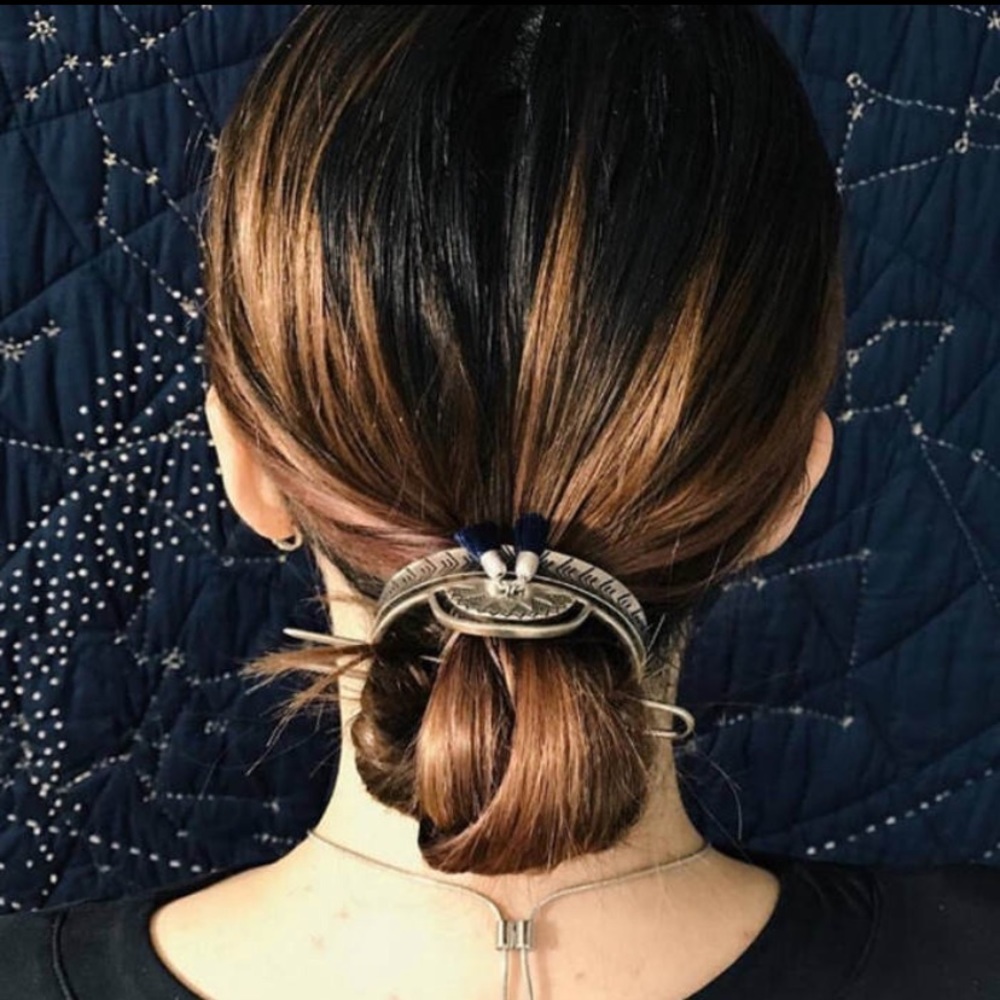Boho Tassels Hair Pins Hair Clip Bun Cage - Picture 7 of 8